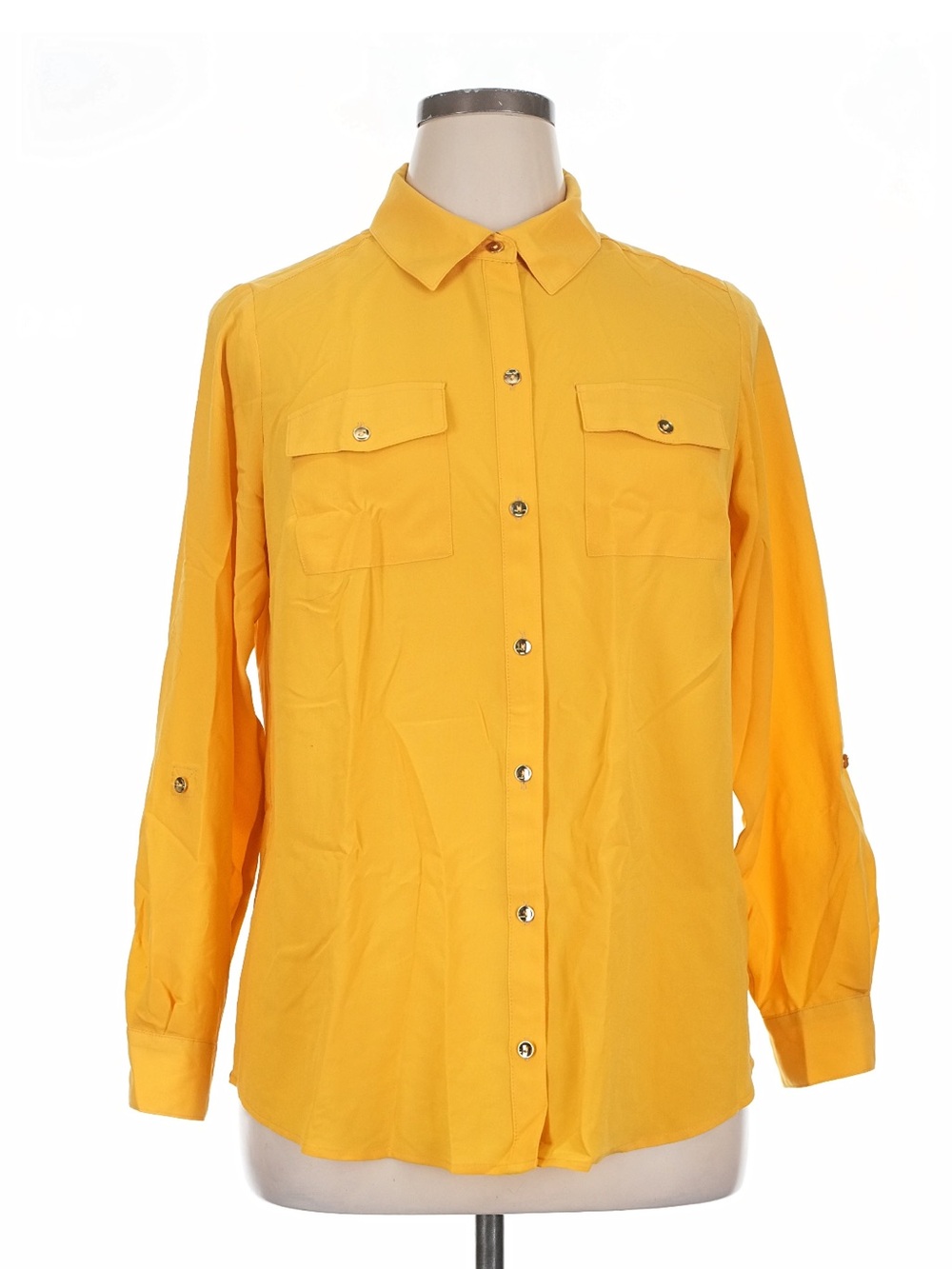Yellow Button-Front Women's Blouse